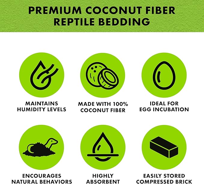 Zilla Coconut Husk Brick 8 Count, Organic Bedding for Reptiles, Made with 100% Coconut Fiber, Ideal for Tropical Habitats and Egg Incubation