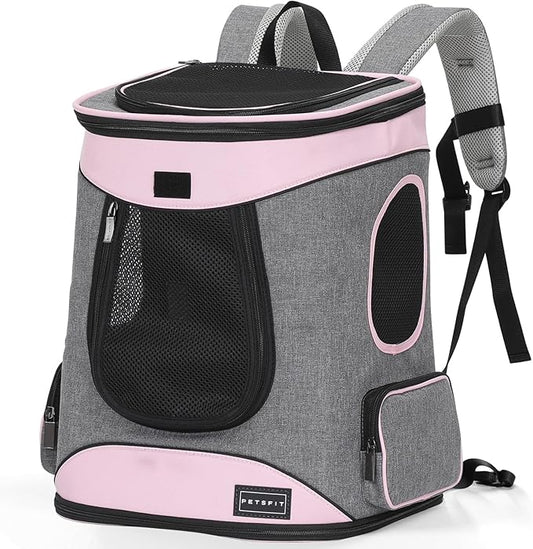 Petsfit Dog Backpack Carrier with Upgrade Waist Cushion Design to Better Fit the Waist, Suitable for Small and Medium Dogs Cats, and Rabbits up to 18 Pounds