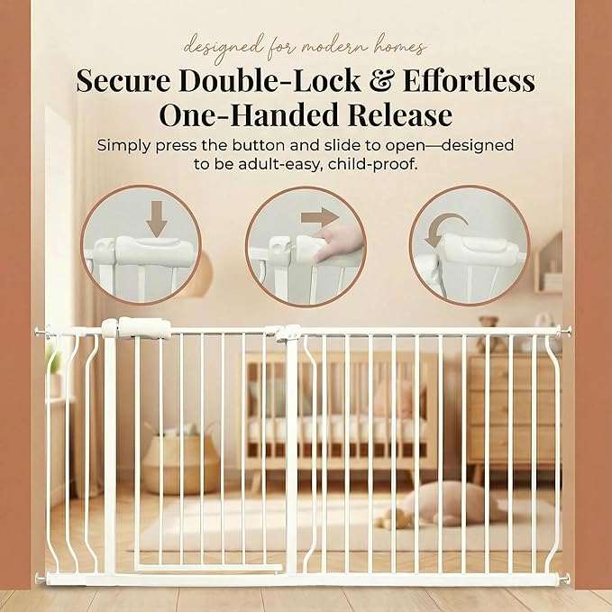 Extra Wide 76.4-81 Inch Large Baby Gates for Stairs, Doorways - No Drilling, Pressure Mounted Pet Gates for Kids & Dogs