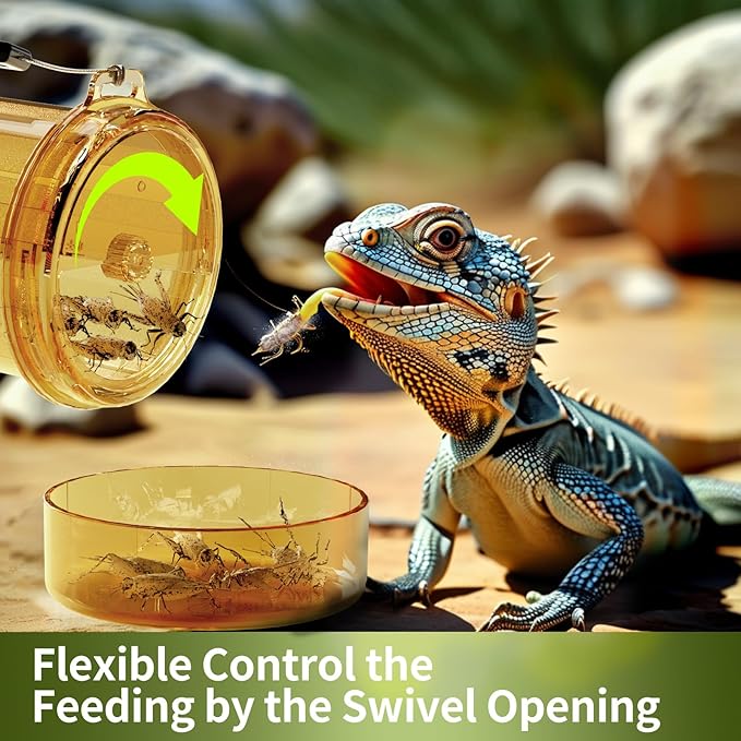 Cricket Calcium Powder Mixer for Reptiles,Easy-to-Use Cricket Keeper Calcium Shaker for Even Coating, Reptile Nutrition Dispenser, Bearded Dragon Gecko Lizard Turtle Tank Accessories