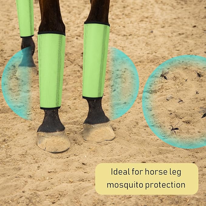 Jexine Set of 8 Mesh Fly Boots for Horse Loose Fitting Non Slip Breathable Horse Fly Leggings Protective Reduces Stress Leg Fatigue Wraps for Preventing Flies Mosquitoes Bite