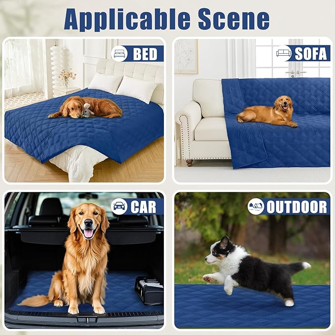 Smiry Waterproof Dog Bed Cover Blanket 40x50, Soft Reversible Pet Blanket, Washable Leakproof Cats Dogs Couch Cover for Sofa, Couch, Furniture, Navy/Navy
