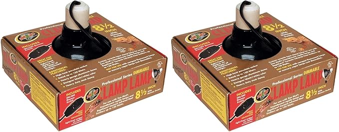 Zoo Med (2 Pack) Deluxe Dimmable Clamp Lamp with 8.5-Inch Dome, Black