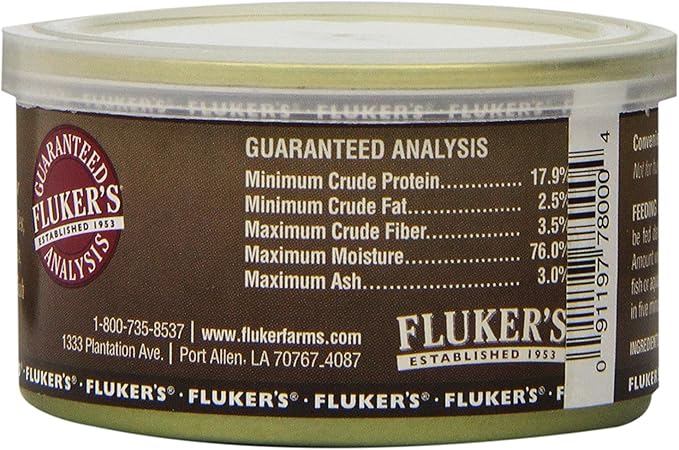 Fluker's Gourmet Canned Food for Reptiles, Fish, Birds and Small Animals, Crickets, 1.2 oz