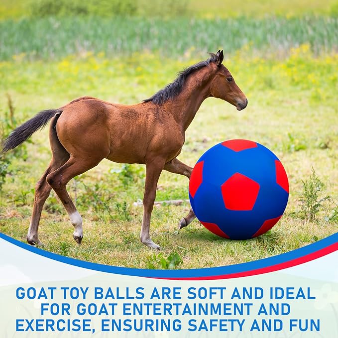 Giant Herding Ball with Ball Cover Anti Burst Please Watch VCR for How to Inflation Horse Toys for Horses Entertainment Play, Pump Included(Stylish,30 Inch,Blue)