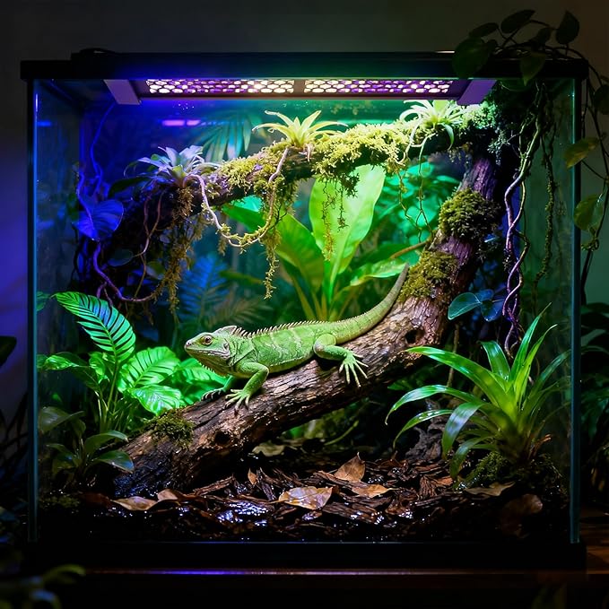 Dimmable UVB Light for Reptiles, LED Reptile UVA UVB Lamp with 3 Lighting Modes, 4/8/12 Hours Timer, Adjustable Brightness, Reptile Light for Bearded Dragon Turtles Lizard Snake Gecko, 8W