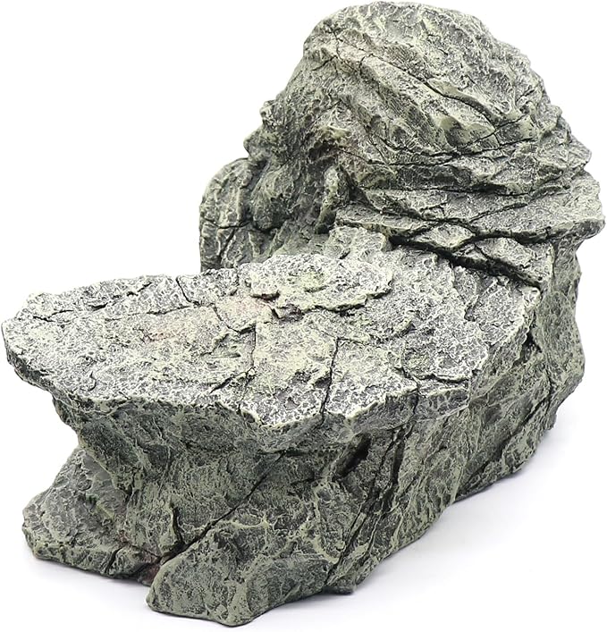 Reptile Rock Basking Platform, Gecko Hide Cave Hiding Place, Snake Cave and Hides for Reptiles, Amphibians, and Small Animals, Lizards