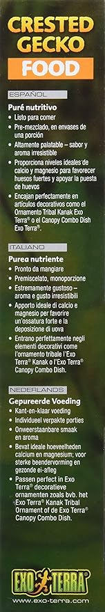 Exo Terra Crested Gecko Food – Ready-to-Eat, Nutritious Gecko Diet with Real Fruits & Protein, Supports Bone Strength & Egg-Laying, Single-Serve Cups for Freshness, Ideal for Fruit-Eating Geckos,8 PK