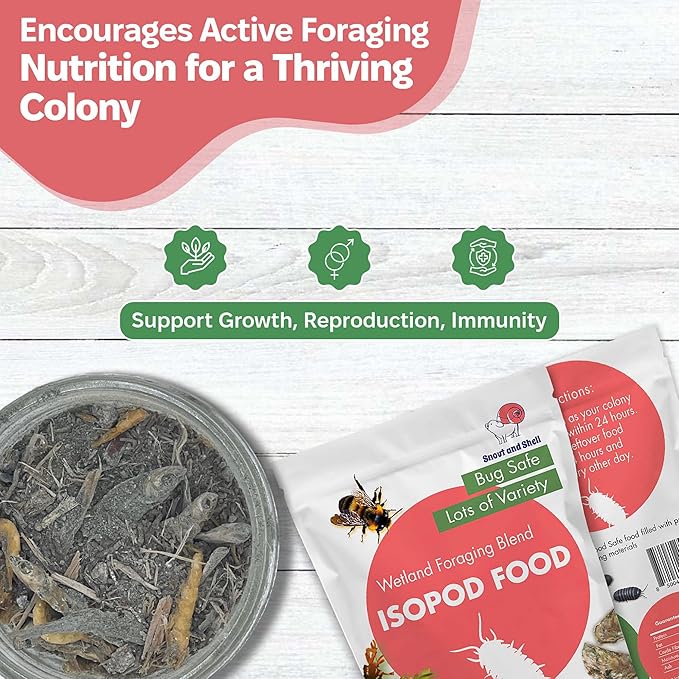 Snout and Shell Wetland Foraging Isopod Food – Bioactive Blend