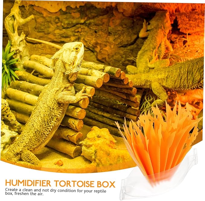 GANAZONO Reptile Humidifier Simulated Plants Non-Electric Washable for Terrarium Decoration for Reptile Tanks Provides Moisture Without Noise