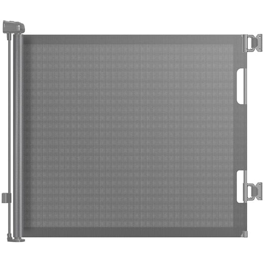 HAMOPY Retractable Baby Gate, 33" Tall, Extends up to 55" Wide, Durable Auto-Lock Baby Gate for Stairs, Mesh Dog Gate and Child Safety Gates for Doorways, Hallways, Indoor, Outdoor(Grey)