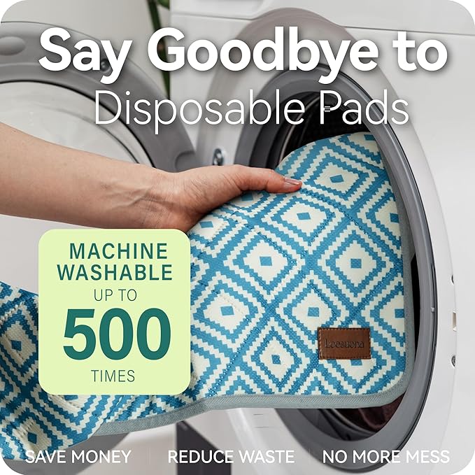 Washable Pee Pads for Dogs - 2 Pack Extra Thick Reusable Puppy Pads with Super Absorbency, Waterproof & Non-Slip Dog Pee Pads for Potty Training , Whelping , Playpen , Crate , Prevents Leakage 24"x36"