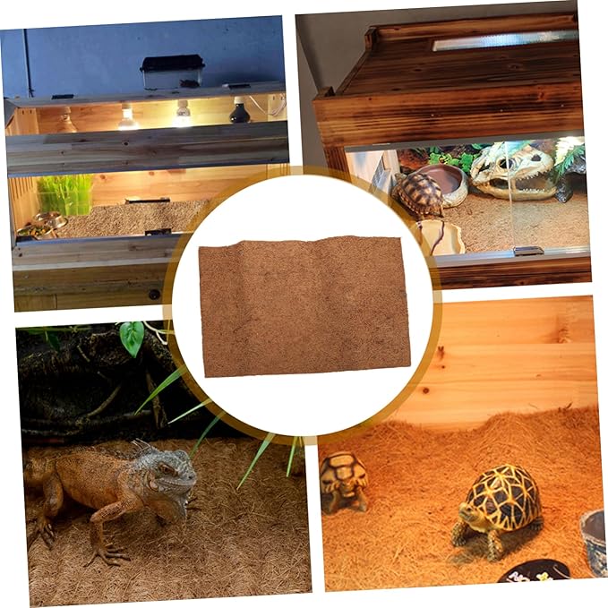 POPETPOP Natural Coconut Fiber Reptile Mat Breathable Terrarium Bedding Liner for Reptiles for Lizard Supplies and Easy to Durable