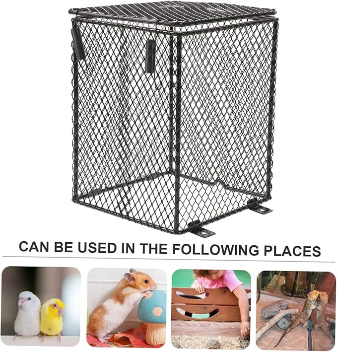 Reptile Lamp Mesh Cover Easy to Install Protective Cage Light Shade for Tortoise Lizard and Snake High-Temperature Design for Safe Heating and Dissipation