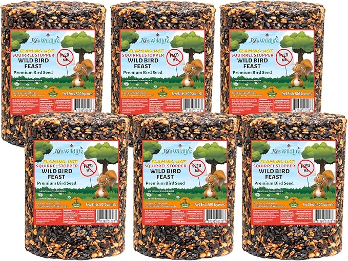 JCs Wildlife Squirrel Stopper Wild Bird Feast Large Cylinder 3.75lbs (6-Pack)