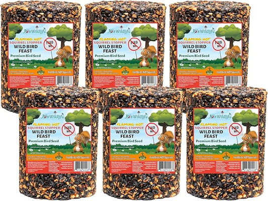 JCs Wildlife Squirrel Stopper Wild Bird Feast Large Cylinder 3.75lbs (6-Pack)