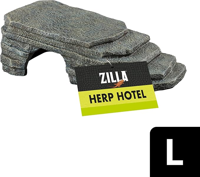 Zilla Herp Hotel, Naturalistic Hide and Basking-Platform for Leopard Geckos, Bearded Dragons, Anoles, Large