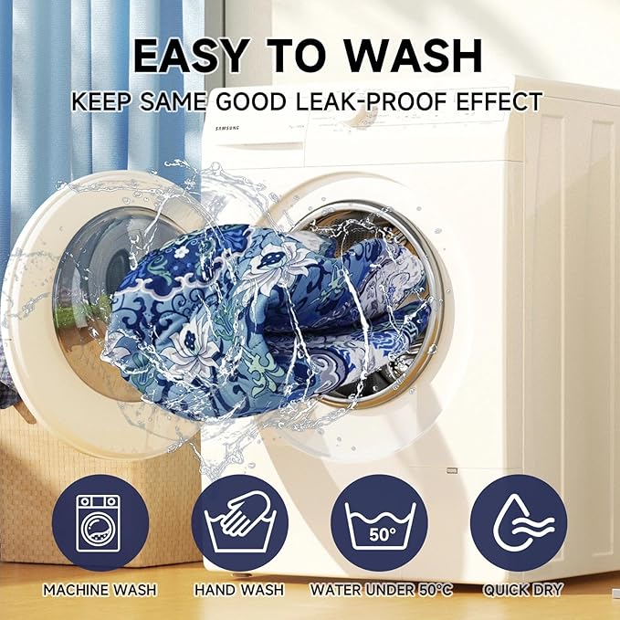 Washable Pee Pads for Dogs 2 Pack,36"x41" Waterproof Non-Slip Reusable Puppy Pad with Fast Absorbent,Leakproof Whelping Pads for Pet Housebreaking (Indigo Blue Medallion, 36"x41"(Pack of 2))