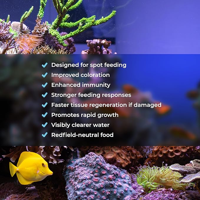 BenePellet LPS Sinking Coral Reef Food - Optimize Coral Color, Health & Nutrients, Prebiotics & Probiotics, Saltwater Marine Aquarium 2.5mm Sinking Pellets - 76 Grams