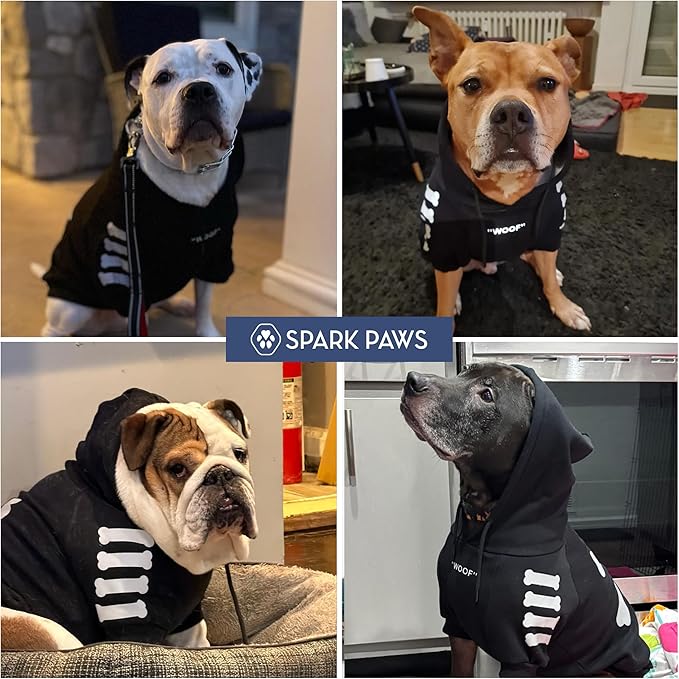 Spark Paws Dog Hoodie – Premium Dog Sweater for Small, Medium, and Large Dogs | Warm Outfits for French Bulldogs, Pitbull, Puppy, Winter Jacket Alternative - Woof - 2XL