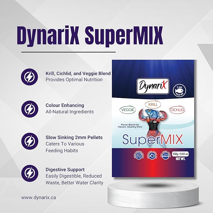 Northfin DynariX SuperMIX Fish Food – 2mm Sinking Pellets (Krill-Cichlid-Veggie) – High-Protein – for Cichlids, Oscars, Angelfish & More