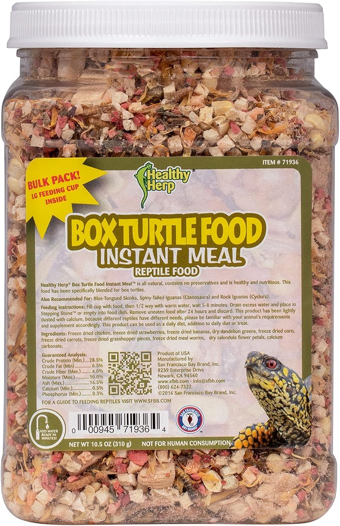 Healthy Herp Box Turtle Food Instant Meal for Reptiles - Nutritious Turtle Food, Tortoise Habitat Accessories, Tortoise Food - Made in USA, Quick Prep - 10.5 oz (310g)