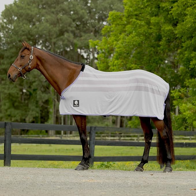 Equinavia Sefyr Breathable Lightweight Cooling Scrim Sheet - Grey/Orchid Mist - XL