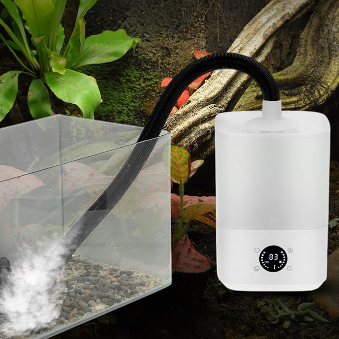 4L Reptile Fogger Mister, Efficient Humidifier Set, Reptile Humidifier for Proper Moisture Control, Easy-to-Use Mist Maker, White, 1 Set