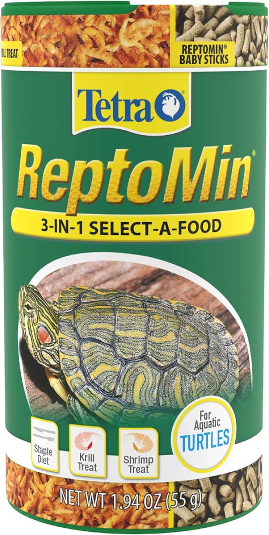 Tetra ReptoMin 3-in-1 Select-A-Food, 1.94 Ounces (55 Grams), Food and Treats Formulated for Aquatic Turtles