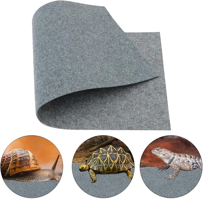 Gadpiparty Reptile Cage Liner Mat Grey Absorbent Substrate Carpet for Lizards Turtles Pet Cage Bedding Reusable Easy-Clean Terrarium Ground Mat for Reptiles
