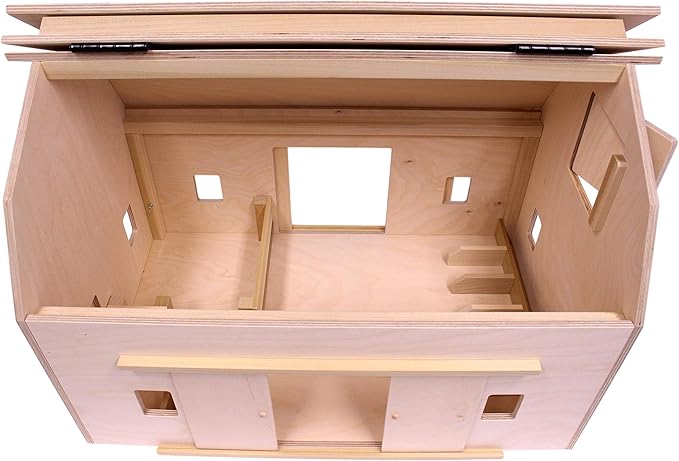 AmishToyBox.com Large Wooden Hip-Roof Barn Toy with Hay Loft, Amish-Made, Solid Wood Construction