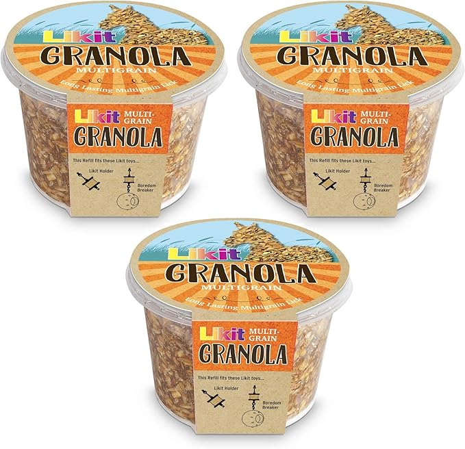 Likit 3 Pack of Granola Multigrain Horse Treats, 19.4 Ounces Each, for Activity Toys