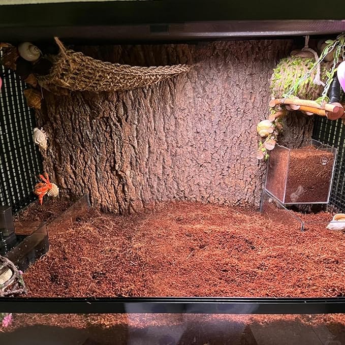 BNOSDM Reptile Soil Substrate,Natural Terrarium Bedding,Snake Bedding,Fluffy Reptile Tank Substrate for Tortoise Hermit Crab Tarantulas Lizards