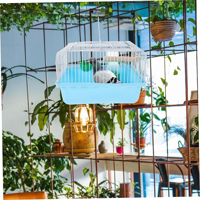 Portable Bird Carrier Cage with Water Dispenser Standing Perch and Food Tray for Parakeets Lovebirds Conures Cockatiels Small Travel Cage for Outdoor Use Lightweight and Easy to