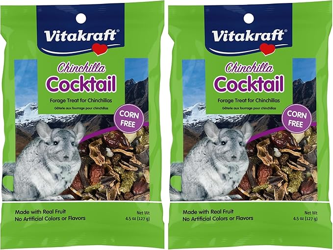 Vitakraft Cocktail Mixed Fruit Chinchilla Treat,4.5 oz,(Pack of 2)