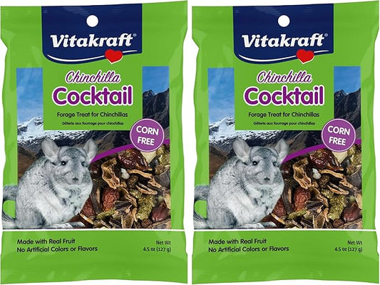 Vitakraft Cocktail Mixed Fruit Chinchilla Treat,4.5 oz,(Pack of 2)