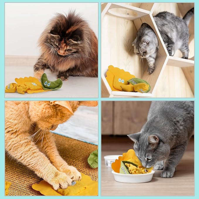 Pawsible 3 Pack Ravioli Catnip Toys for Indoor Cats, Interactive Cat Toys Filled with 100% Organic Catnip, Plush Chew Toys for Kittens, Teething Soft Catnip Toys for Cats - Image 7