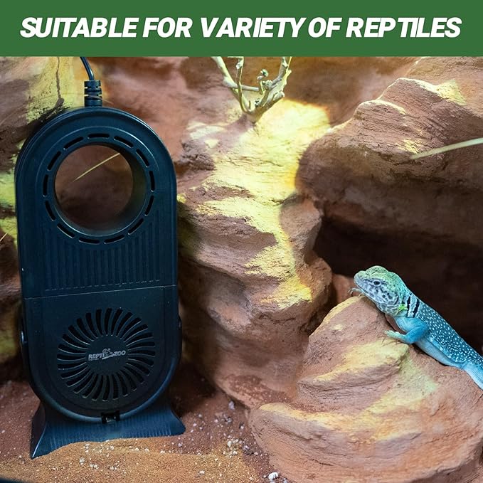 REPTI ZOO Reptile Glass Terrarium Air Purifier, Carbon Filter Reptile Air Cleaner bearded dragon tank accessories for reptile tank, Bearded dragon, Lizard, Tortoise, Snake