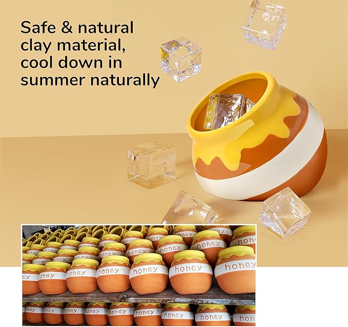 Hamster Sand Bath Container Small Animals Shower and Digging Bathroom Toilet, Ceramics Honey Pot Bathtub for Dwarf Hamster, Syrian Hamster, Gerbils, Hedgehogs, Mice, Rats, Lemming