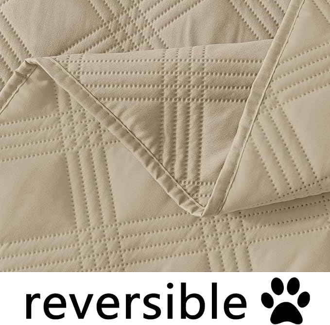 hyha Waterproof Dog Blanket, Reversible Pet Bed Blanket, Soft Sofa Couch Cover for Dogs Washable, Waterproof Pet Couch Covers for Sofa Puppy Cats Furniture Protector(40"x70", Taupe/Taupe)