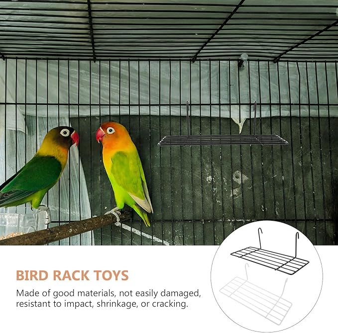 Mipcase 4 pcs Rectangular Parakeet Platform Bird Cage Accessories for Parrots and Cockatiels Ideal Bird Playstand and Perch for Home Use