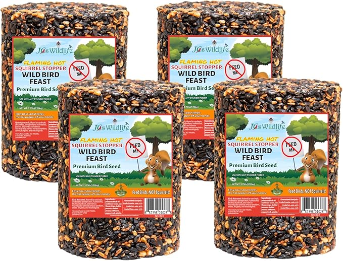 JCs Wildlife Squirrel Stopper Wild Bird Feast Large Cylinder 3.75lbs (4-Pack)