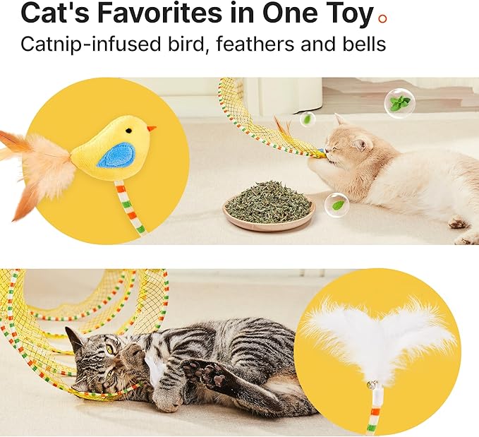 Potaroma Spiral Tunnel Cat Toy, Self Play Collapsible Spring Kitten Tunnel - Image 4