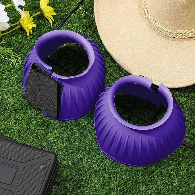 Abbylike Bell Boots for Horses 1 Pair/2 Pair Available, Protect Against Hoof Impact Trauma, Rubber Bell Boots Horse Care for Turnout, No Rub Design Wrap Hook and Loop
