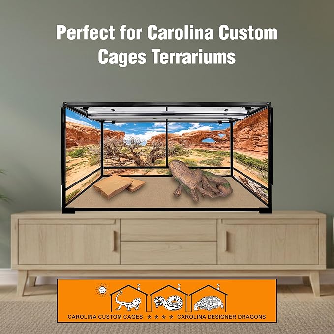 CAROLINACUSTOMCAGES T5HO 34” UVB Reptile Light Fixture 39w, Bearded Dragon and Reptile Terrarium Light Fixture