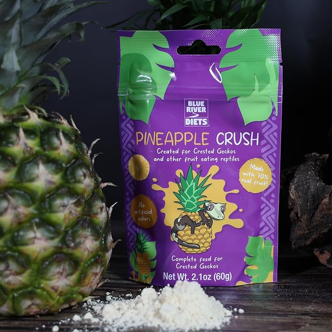 Blue River Diets Crested Gecko Diet | Pineapple Crush | All Natural Low Fat Complete Gecko Food | 2.1oz
