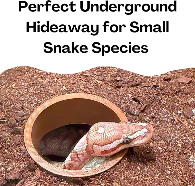 Reptile Corner Underground Cave Viewing Hide | Hognose Snake, Corn Snake & Leopard Gecko Hideout Reptile Habitat Tank Enrichment | Decor Decoration Accessories Supplies Toys Ornaments