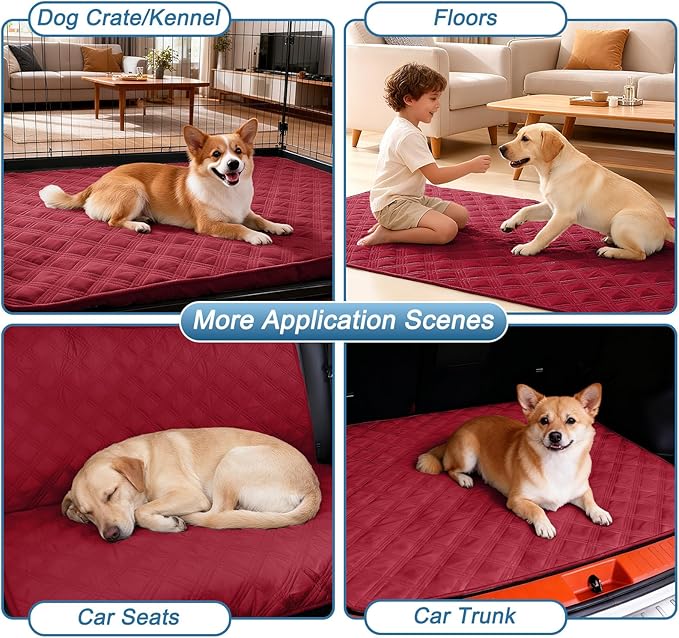 hyha Waterproof Dog Blanket, Reversible Pet Bed Blanket, Soft Sofa Couch Cover for Dogs Washable, Waterproof Pet Couch Covers for Sofa Puppy Cats Furniture Protector(40"x80", Wine Red/Beige)