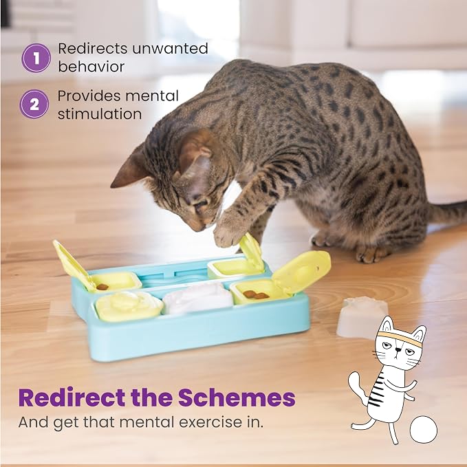 Catstages Nina Ottosson Kitty Cube Puzzle Cat Toy Treat Puzzle, 8.7" - Image 6