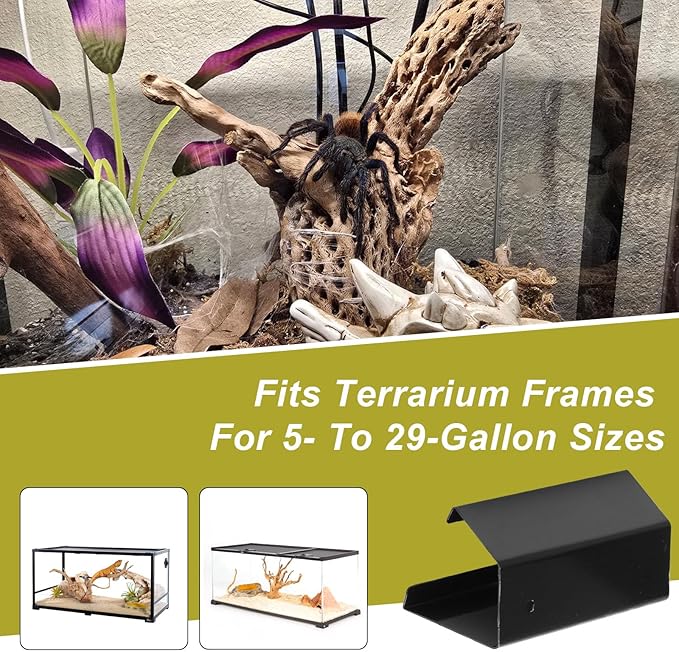 4 Pack Reptile Terrarium Covers Heavy Duty Screen Clips, 5-29 Gallons Reptile Enclosure Lock, Easy to Install